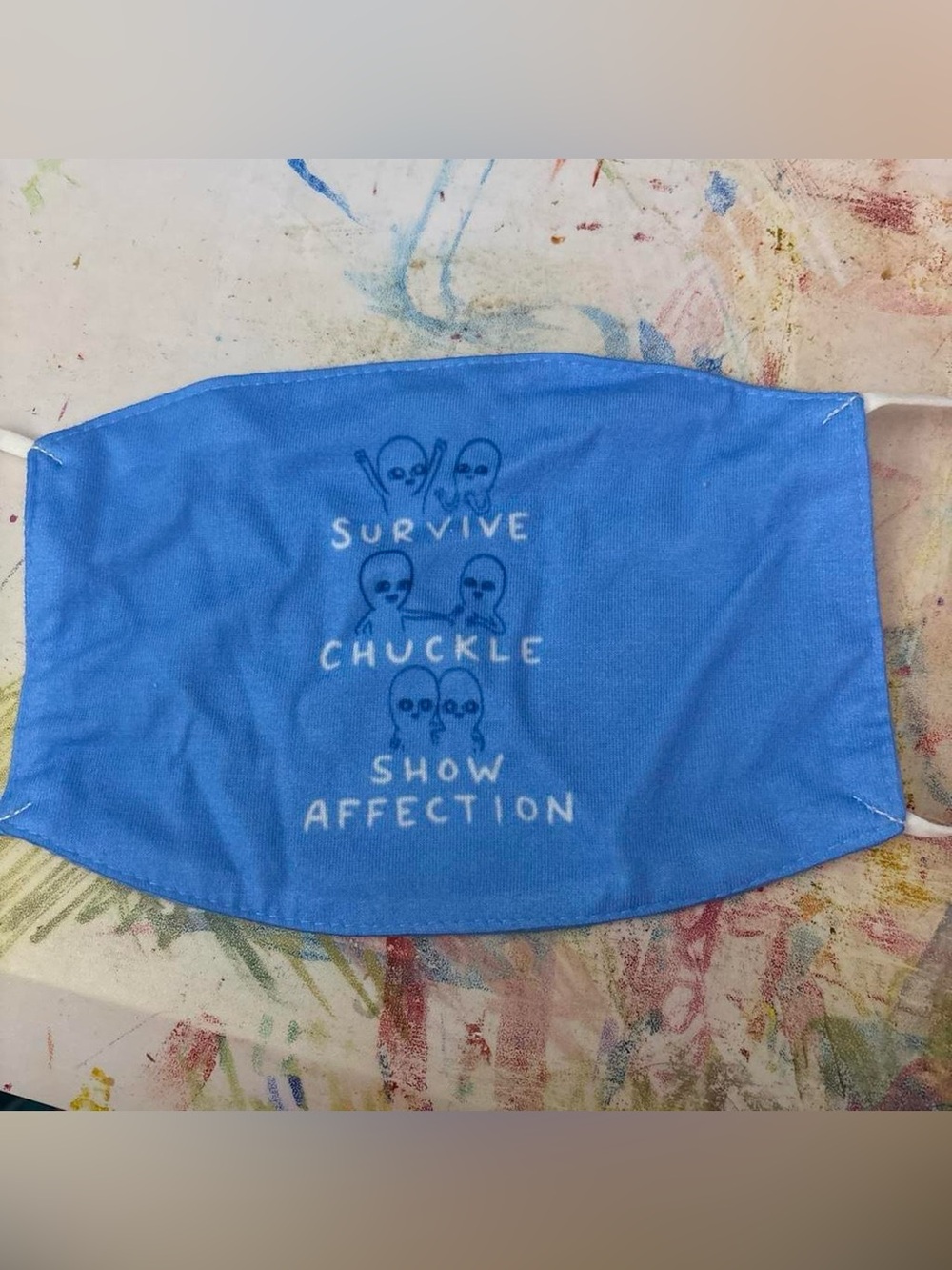 Strange Planet Face Mask with Playful Text